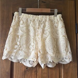 ONLY Cream Lace Shorts